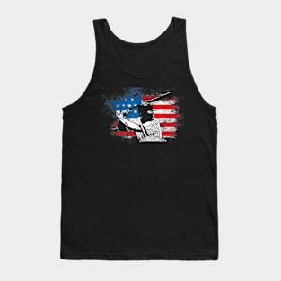 American Flag Baseball Team Patriotic USA 4th of July Tank Top